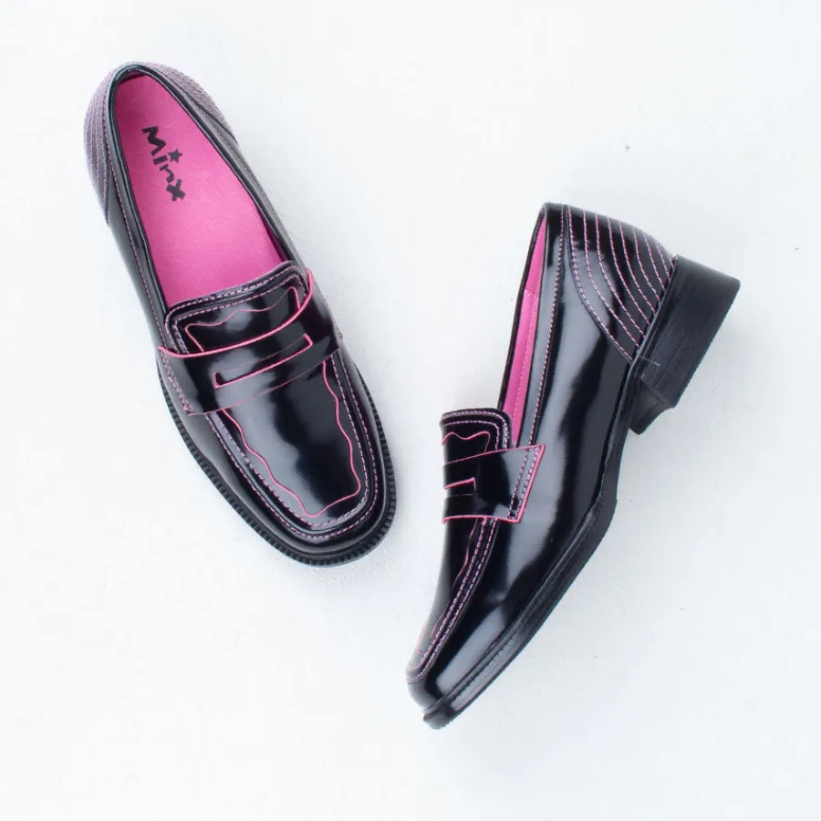 aspen_loafer_2.webp Work Shoes | Loafers^Minx Aspen Loafer Black/Pink