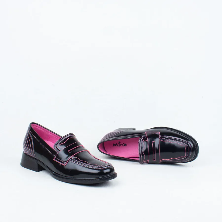 aspen_loafer_3.webp Work Shoes | Loafers^Minx Aspen Loafer Black/Pink
