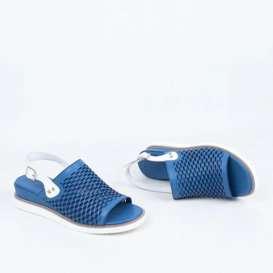 Flat^Rilassare Tetris Sandal Blue/White